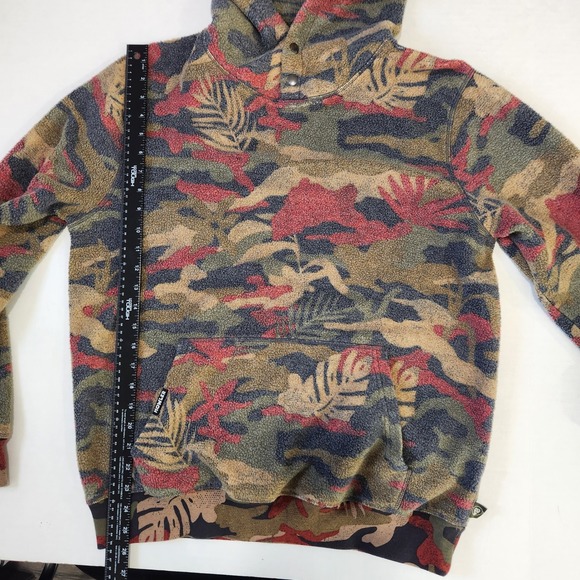 Howler Brothers Tajima Pullover Hoodie Mens Size M Jungle Regime Print Snap Neck - Picture 6 of 8